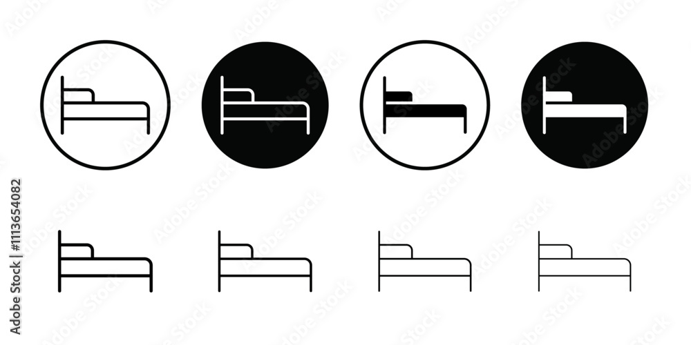 Poster Single bed icon Outline vector for web ui
