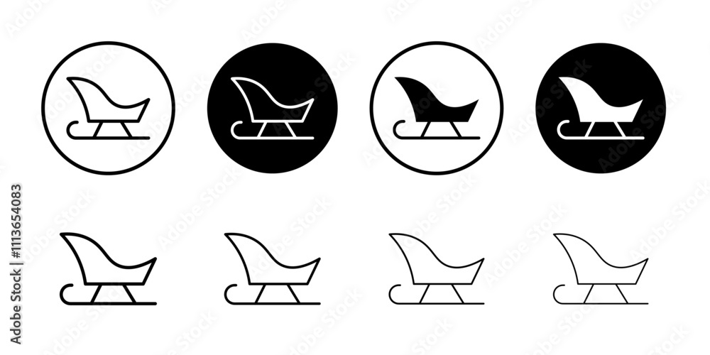 Poster Sled icon Outline vector for web ui