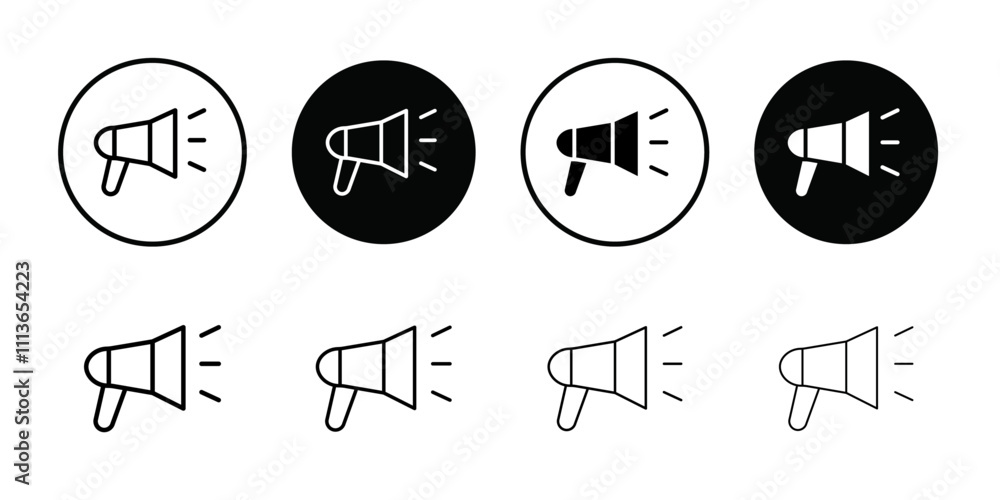Poster speaker icon outline vector for web ui