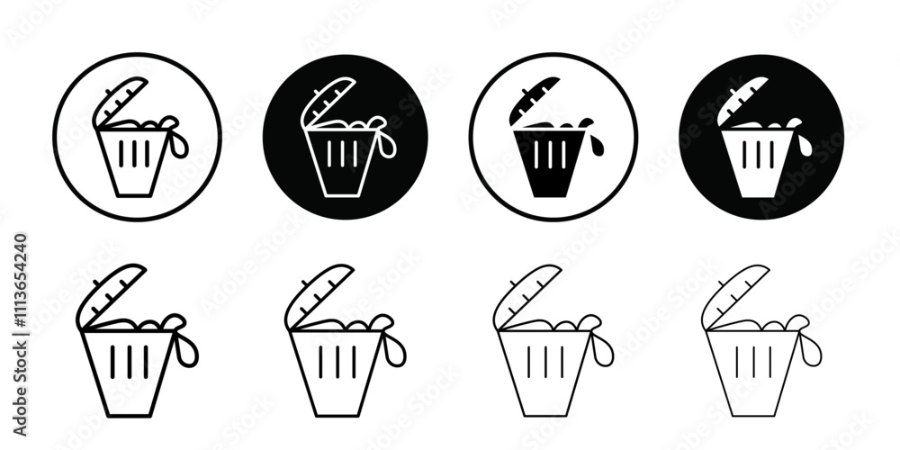 Poster Solid waste icon Outline vector for web ui