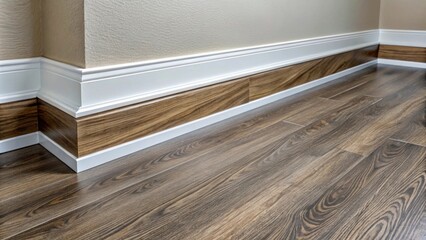 Vinyl plank flooring installed with cut baseboards , DIY, home improvement, renovation