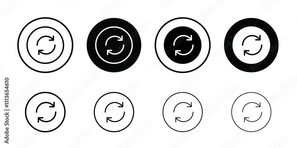 Poster Synchronization icon Outline vector for web ui