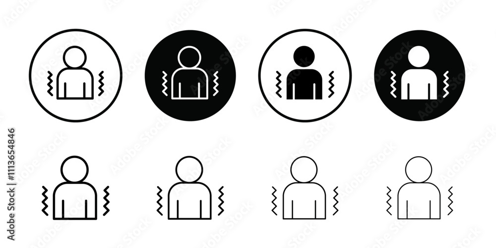 Aufkleber Trembling icon Outline vector for web ui