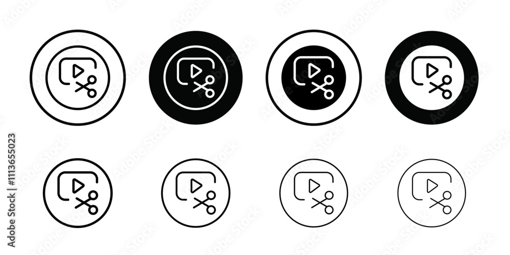 Poster video Editor icon Outline vector for web ui