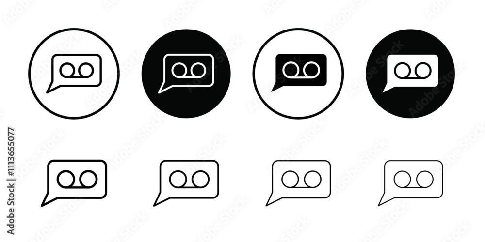 Aufkleber Voicemail icon Outline vector for web ui