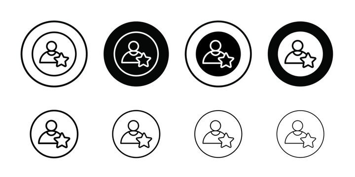 vip person icon Outline vector for web ui
