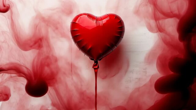 Red heart balloon shape, symbol of love and celebration