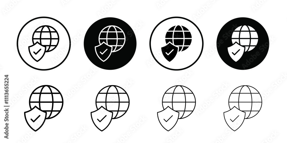 Poster Web Security icon Outline vector for web ui