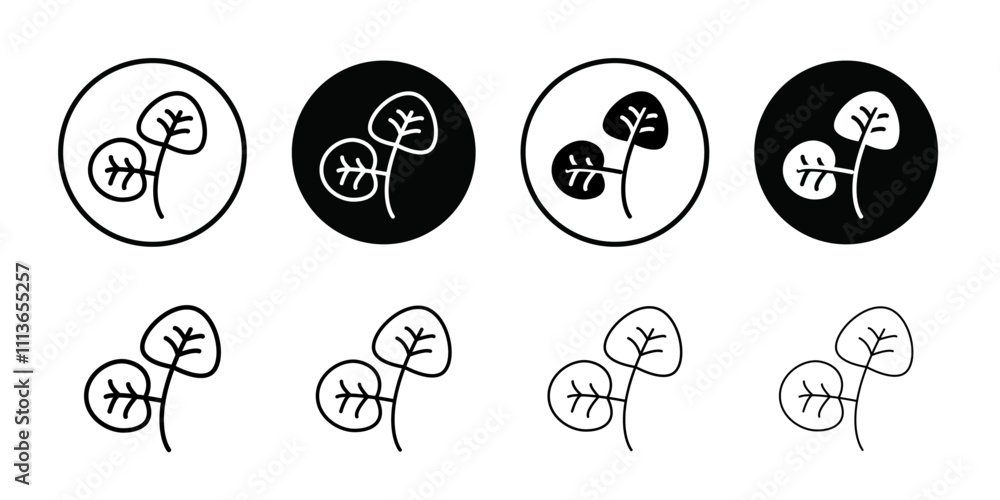 Poster watercress vegetable icon outline vector for web ui