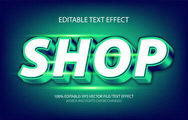Shop editable text effect, 3D editable text template.	
