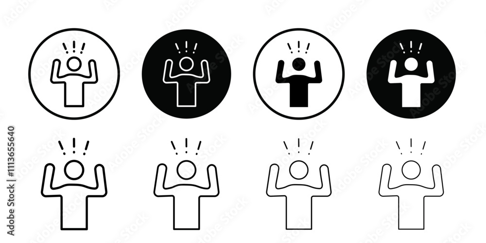 Poster Anxiety icon Outline vector for web ui