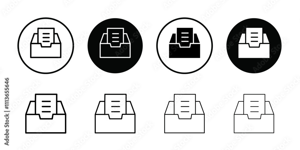 Poster Archive folders icon Outline vector for web ui