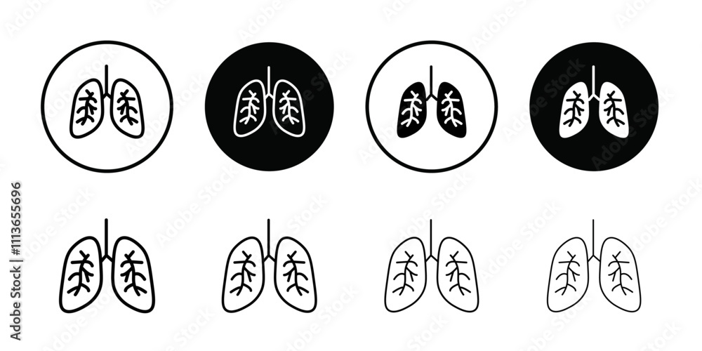 Aufkleber Asthma icon Outline vector for web ui