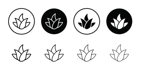 Aloe vera icon Outline vector for web ui