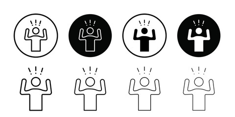 Anxiety icon Outline vector for web ui