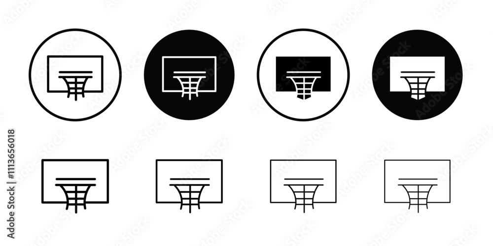 Aufkleber basketball hoop icon outline vector for web ui