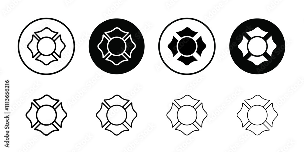Aufkleber blank fire department badge icon outline vector for web ui