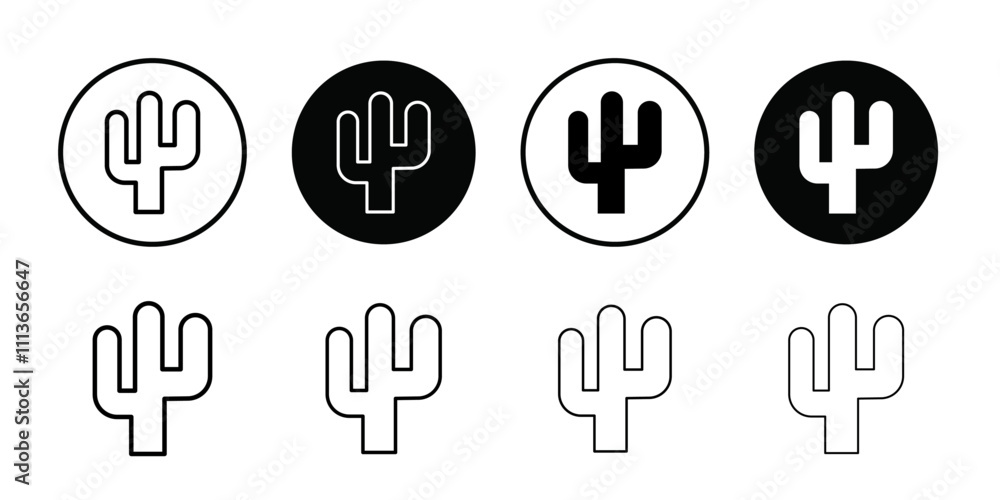 Poster cactus icon outline vector for web ui