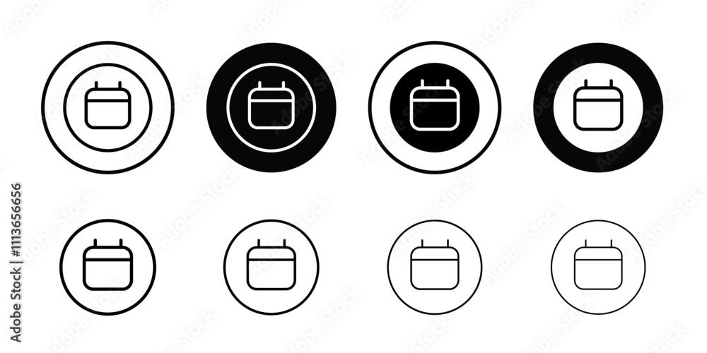 Poster calendar icon outline vector for web ui