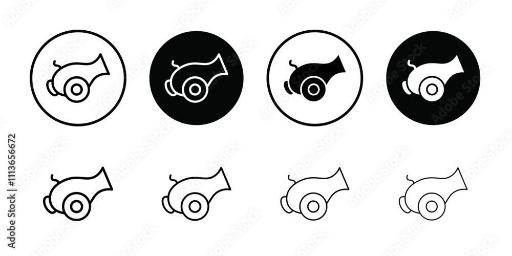 Poster Cannon icon Outline vector for web ui