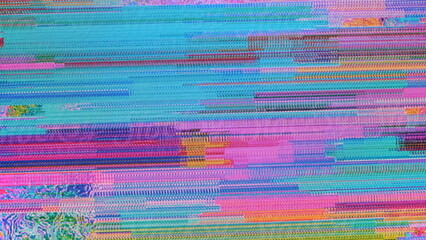 Glitch camera effect. Retro VHS background. Old video template. No signal. Static TV noise, bad TV signal