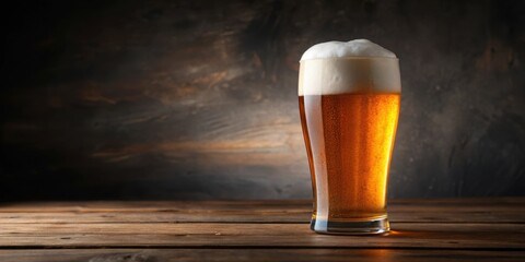 Freshly poured pint of ale with perfect foamy head on top, beer, ale, pint, pour, fresh, foam, head, bubbles, glass, beverage, cold
