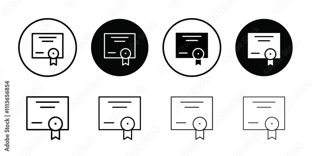 Poster certificate icon outline vector for web ui