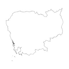 Cambodia blank outline map