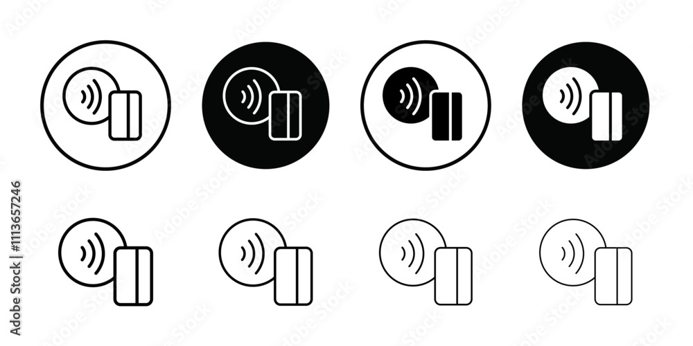 Poster Contactless Payment icon Outline vector for web ui