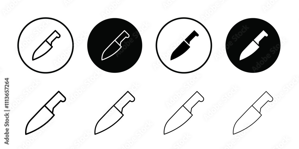 Poster cooking chef knife icon Outline vector for web ui