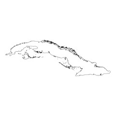 Cuba blank outline map
