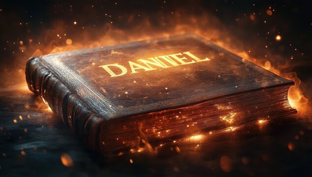 Glowing Book of Daniel Illuminated Bible Open Epic Presentation