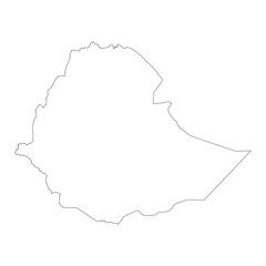 Ethiopia blank outline map