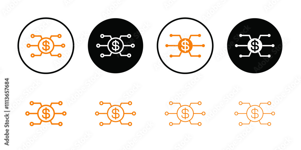 Poster Digital Currency icon Outline vector for web ui