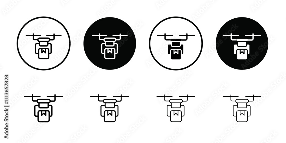 Poster drone delivery icon Outline vector for web ui