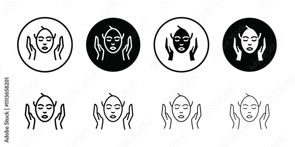 Aufkleber face massage icon outline vector for web ui