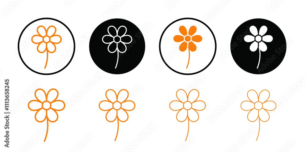 Aufkleber Flower icon Outline vector for web ui