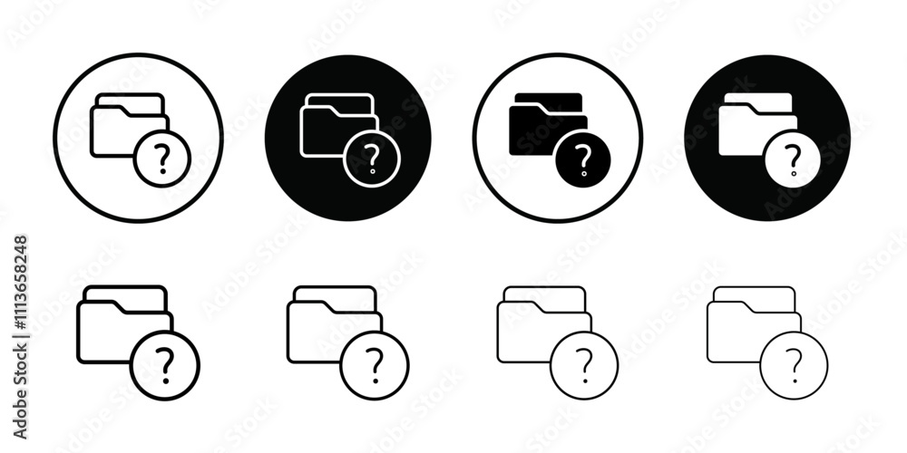 Poster Folder with questionmark icon Outline vector for web ui