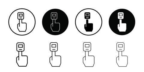 Fingertip pulse oximeter icon Outline vector for web ui