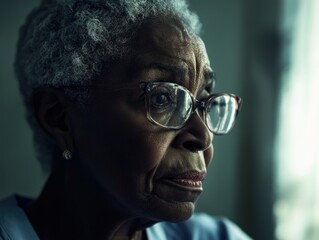 Fototapeta premium Wise and Contemplative Older Woman