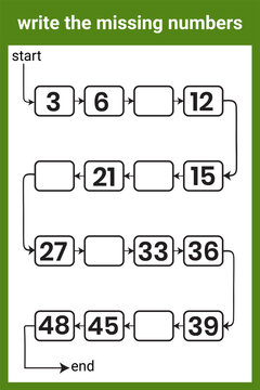 
Write the missing number Mathematics worksheet, Math activity Education developing worksheet for kids and toddlers 
