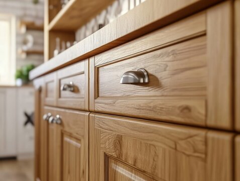 Elegant Kitchen Cabinet with Handle and Knob