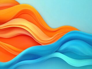 Obraz premium Abstract Orange and Blue Wavy Background