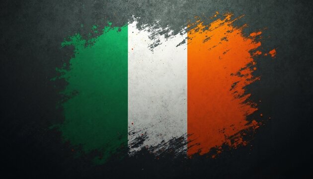 Irish flag grunge style, patriotic symbol of Ireland