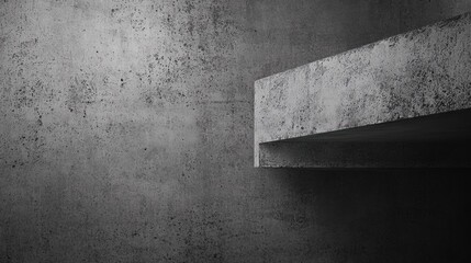 Moody Concrete Wall with Geometric Shadows in Minimalist Interior