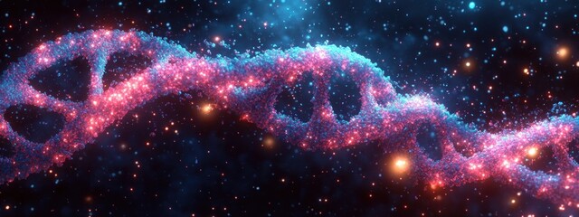 Abstract DNA Helix Genetic Structure Background Digital Art Biotechnology Science Medical Research