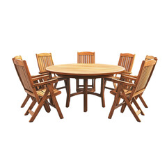 Round Wooden Dining Set