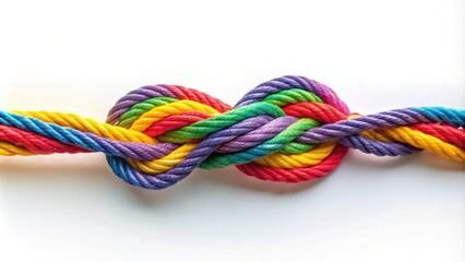 Colorful string tied in a complicated knot, colorful, string, knot, tied, abstract, vibrant, twisted, tangled