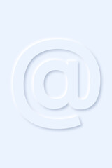 @ at sign on light blue background