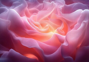 Obraz premium Pink Ripple Abstract Illustration Dreamy Background Soft Ethereal Watercolor Design